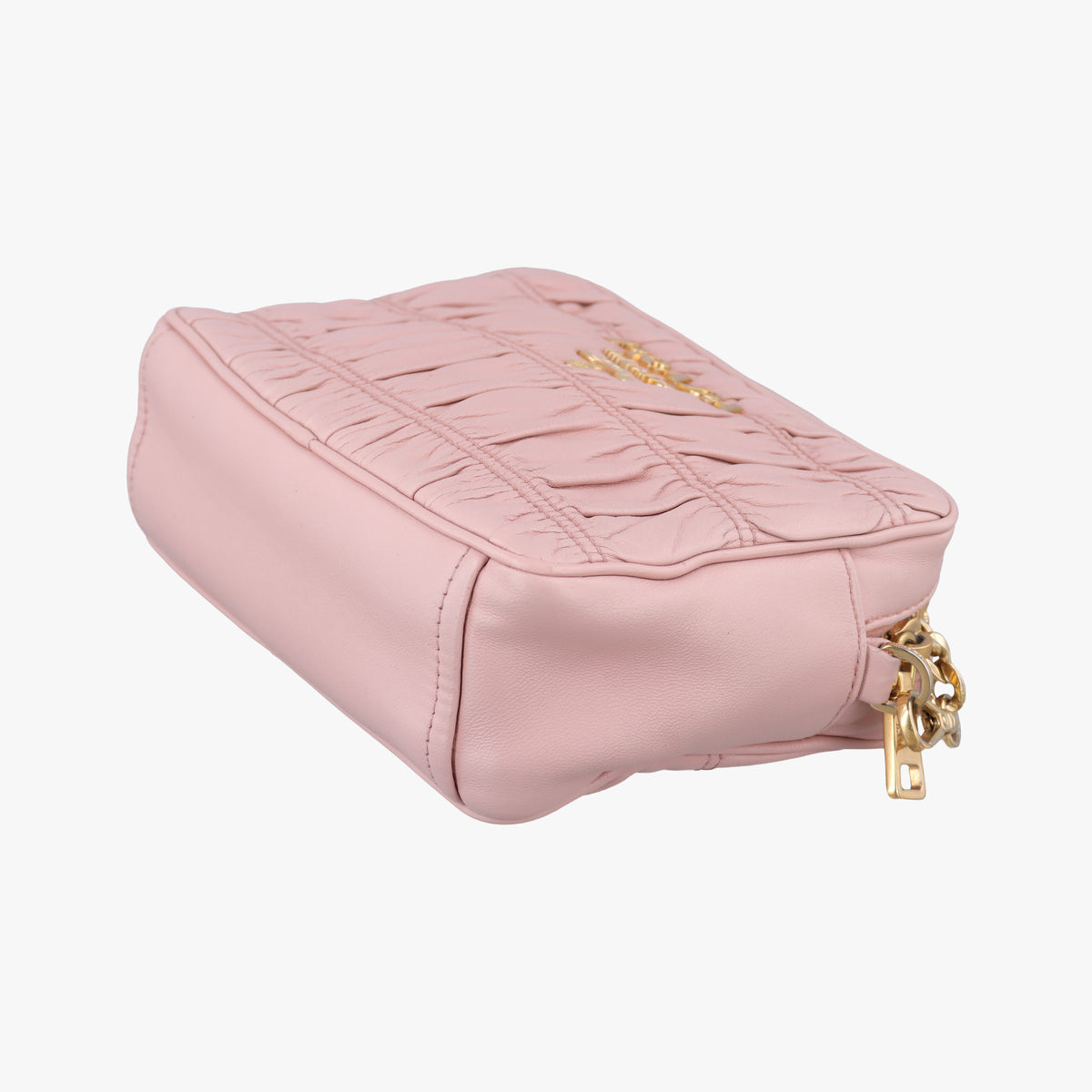 Pre-owned Prada Gaufre Pink lambskin 1BH112 shoulderbag | stylenewstar