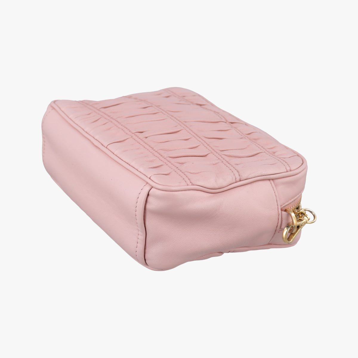 Pre-owned Prada Gaufre Pink lambskin 1BH112 shoulderbag | stylenewstar