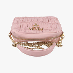 Pre-owned Prada Gaufre Pink lambskin 1BH112 shoulderbag | stylenewstar