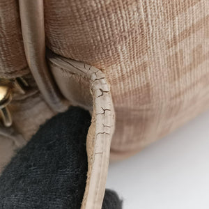 Pre-owned Fendi Zucchino boston Beige PVC coated canvas 8BL068 handbag | stylenewstar