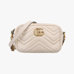 Secondhand Gucci GG Marmont White Leather 448065 shoulderbag | stylenewstar