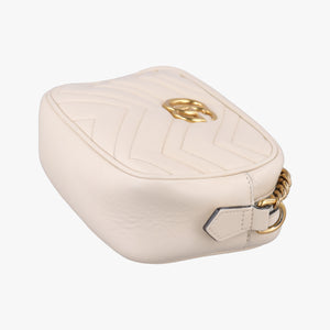 Secondhand Gucci GG Marmont White Leather 448065 shoulderbag | stylenewstar