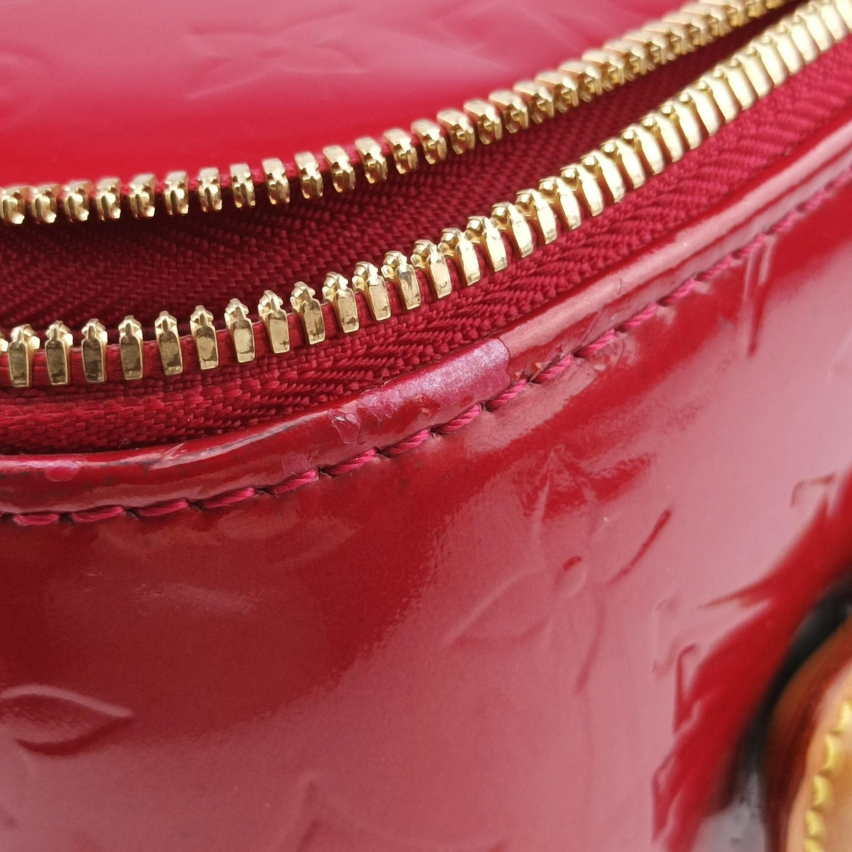Pre-owned Louis Vuitton Pegase 45 pomme d'amour Vernis M91278 suitcase | stylenewstar