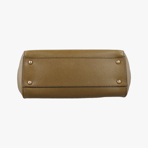 Pre-owned Dolce & Gabbana SICILY khaki Leather  shoulderbag | stylenewstar