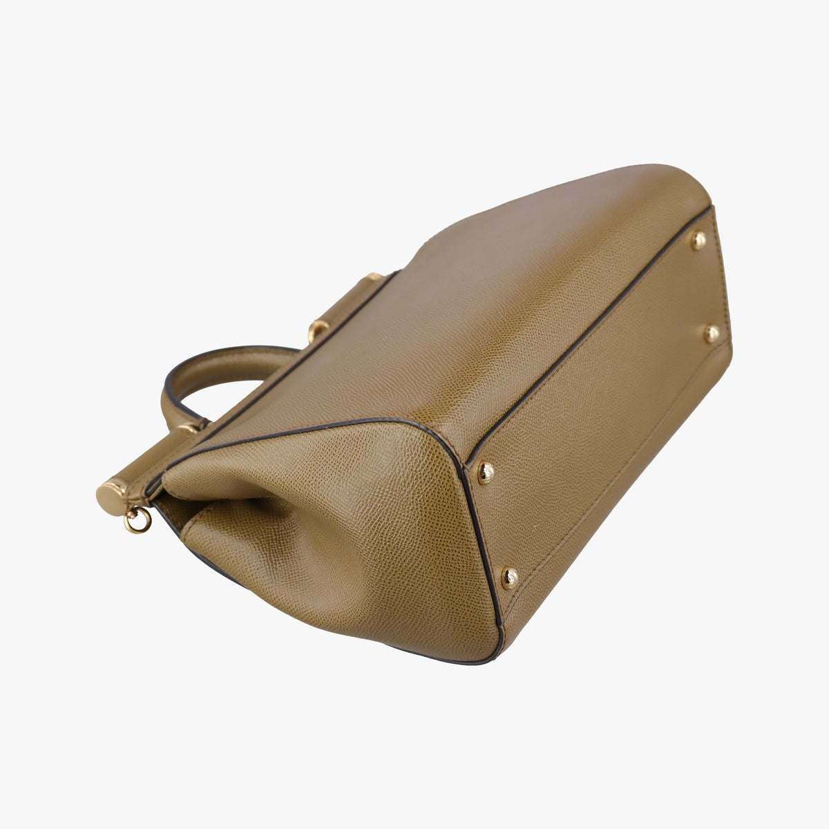 Pre-owned Dolce & Gabbana SICILY khaki Leather  shoulderbag | stylenewstar