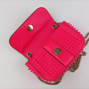 Secondhand Christian Louboutin Sweet Charity Scarabe Spike Rose Patent Leather  shoulderbag | stylenewstar