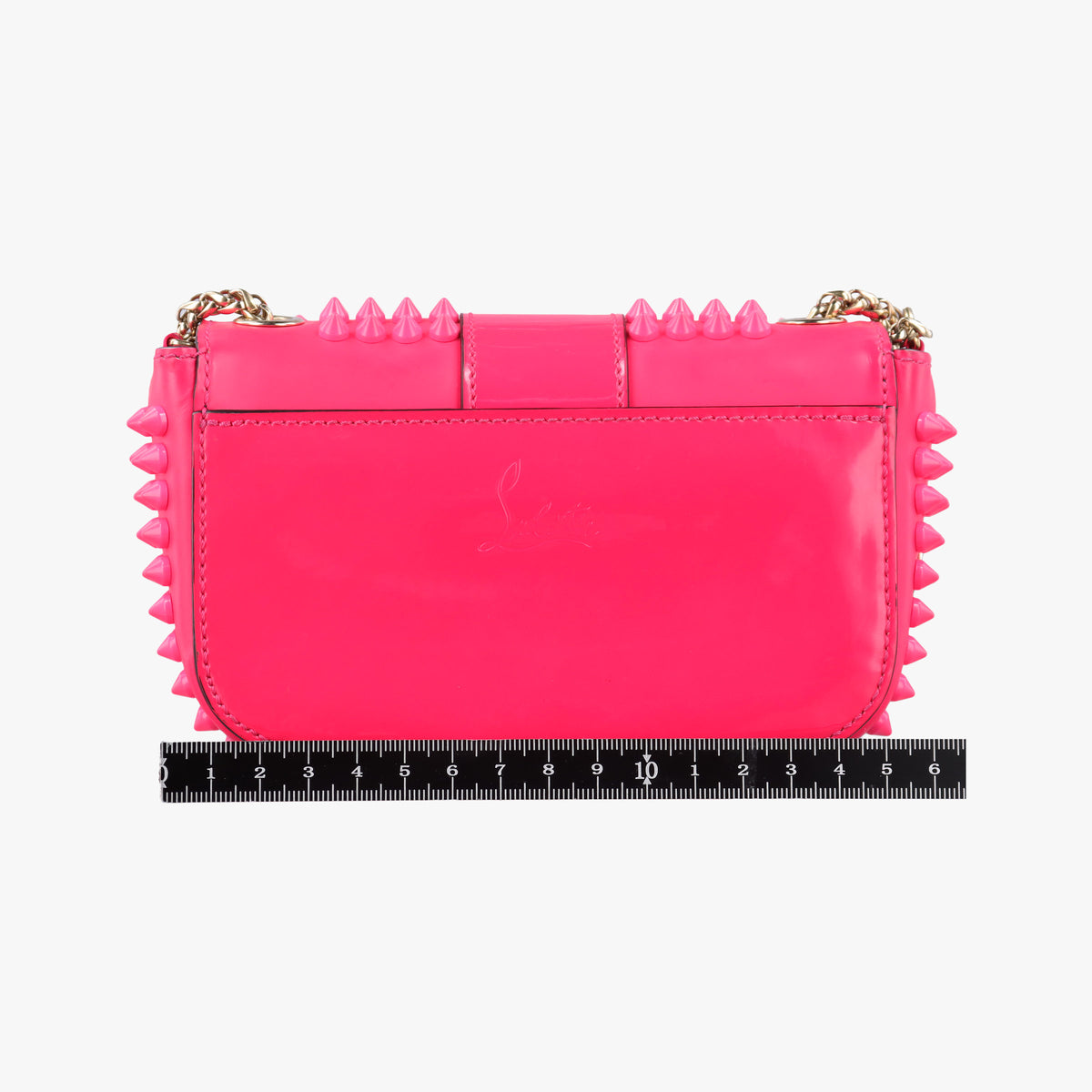 Secondhand Christian Louboutin Sweet Charity Scarabe Spike Rose Patent Leather  shoulderbag | stylenewstar