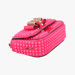 Secondhand Christian Louboutin Sweet Charity Scarabe Spike Rose Patent Leather  shoulderbag | stylenewstar