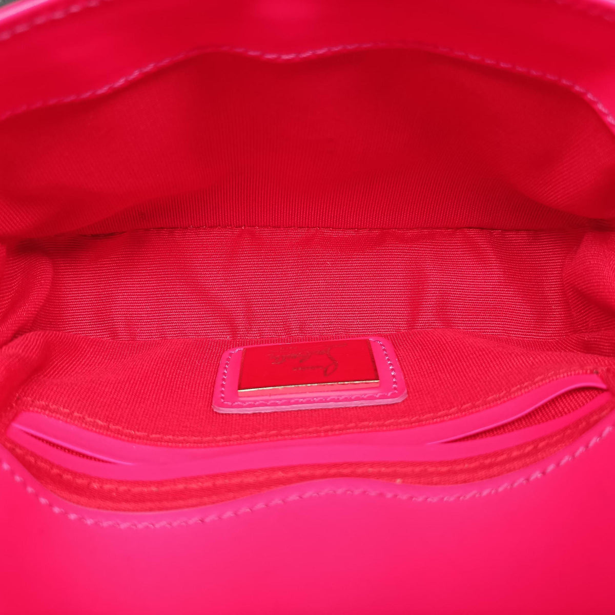 Secondhand Christian Louboutin Sweet Charity Scarabe Spike Rose Patent Leather  shoulderbag | stylenewstar