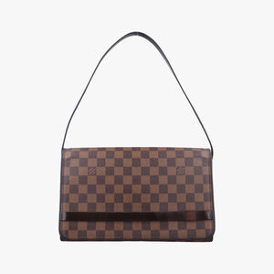 Pre-owned Louis Vuitton Tribeca Long EBENE Damier Canvas N51160 shoulderbag | stylenewstar