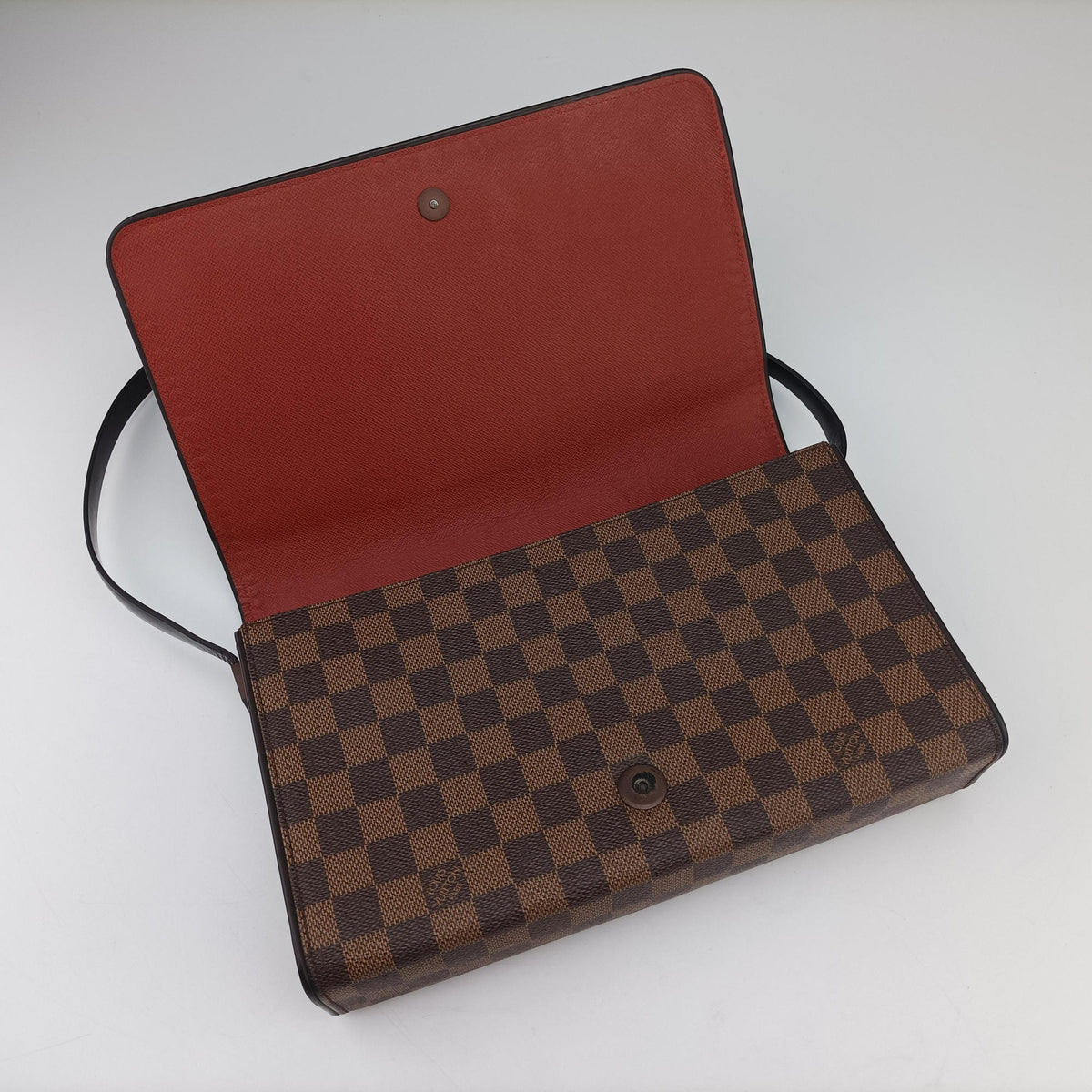 Pre-owned Louis Vuitton Tribeca Long EBENE Damier Canvas N51160 shoulderbag | stylenewstar