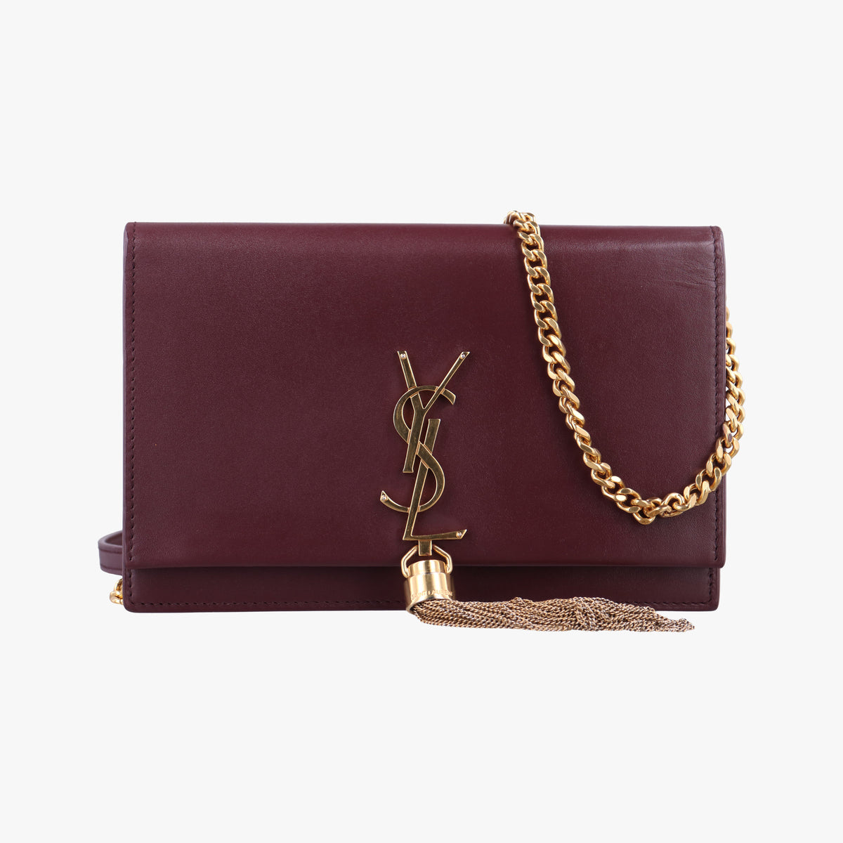 Pre-owned Yves Saint Laurent KATE Burgundy Leather 452159 shoulderbag | stylenewstar