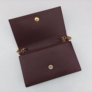 Pre-owned Yves Saint Laurent KATE Burgundy Leather 452159 shoulderbag | stylenewstar
