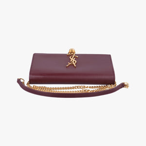 Pre-owned Yves Saint Laurent KATE Burgundy Leather 452159 shoulderbag | stylenewstar