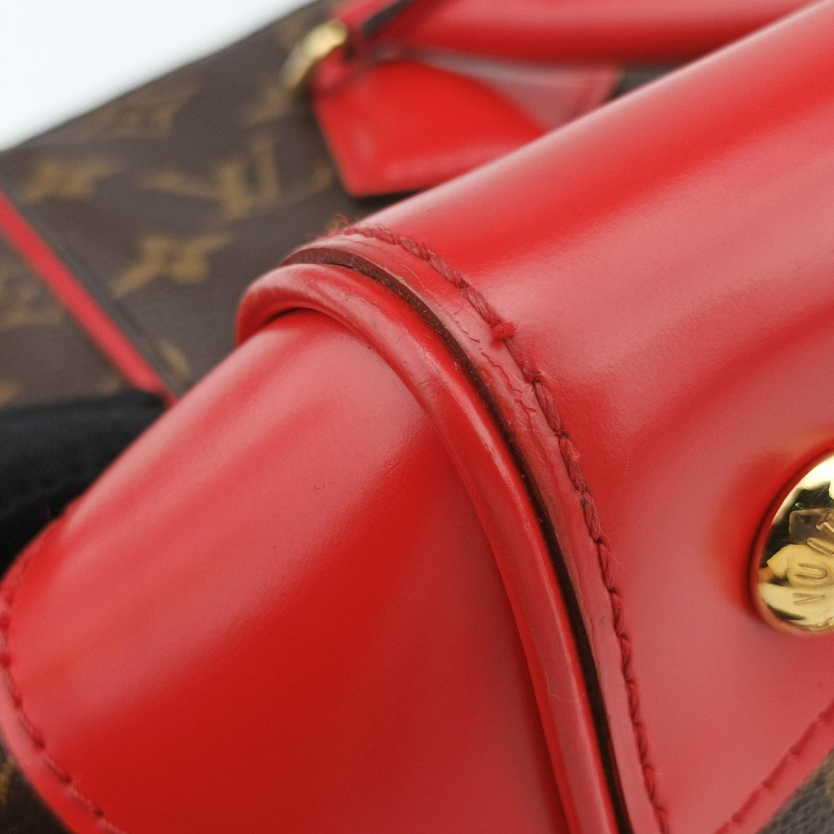 Secondhand Louis Vuitton PHENIX PM brown×COQUELICOT Monogram Canvas×calf leather M41537 shoulderbag | stylenewstar