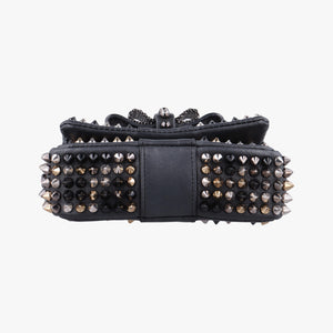 Pre-owned Christian Louboutin Sweet Charity Scarabe Spike Black Leather  shoulderbag | stylenewstar