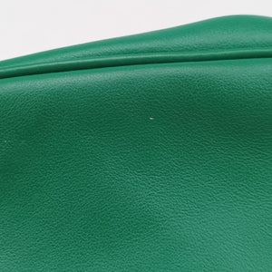 Pre-owned Prada triangle embossed logo Green Leather 1BH190 shoulderbag | stylenewstar