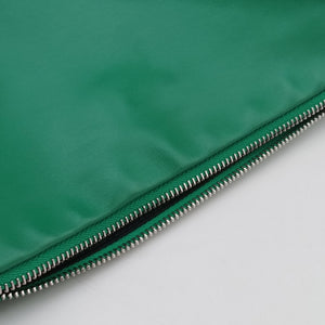 Pre-owned Prada triangle embossed logo Green Leather 1BH190 shoulderbag | stylenewstar