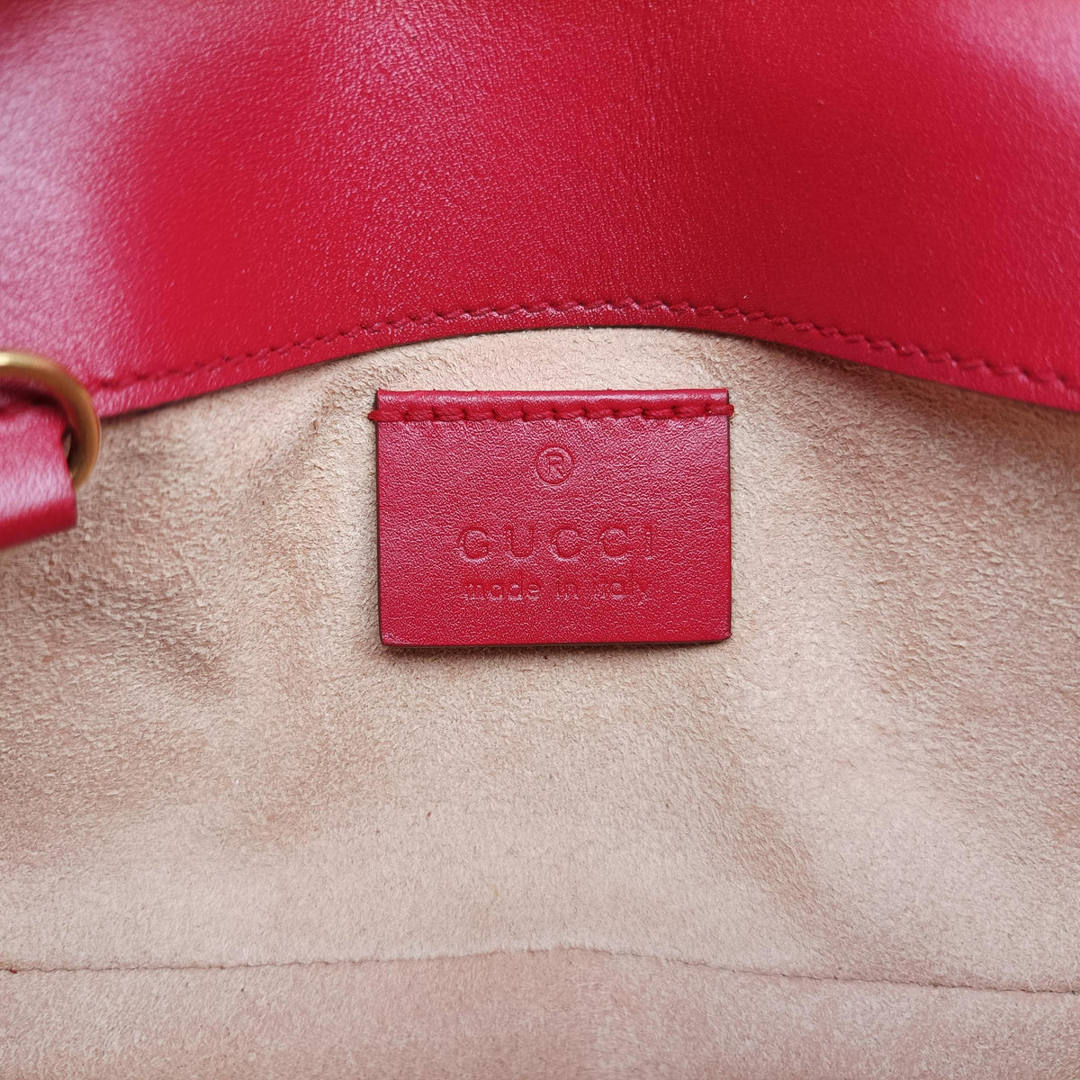 Pre-owned Gucci GG Marmont Red Leather 476433 shoulderbag | stylenewstar