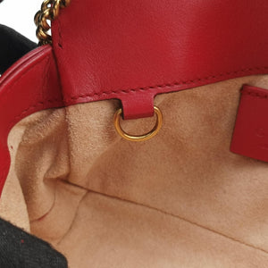 Pre-owned Gucci GG Marmont Red Leather 476433 shoulderbag | stylenewstar