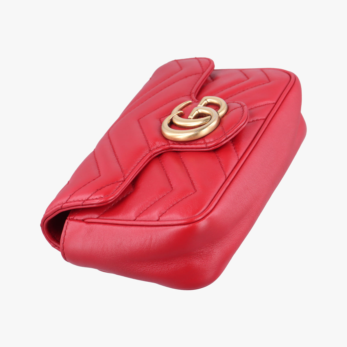 Pre-owned Gucci GG Marmont Red Leather 476433 shoulderbag | stylenewstar