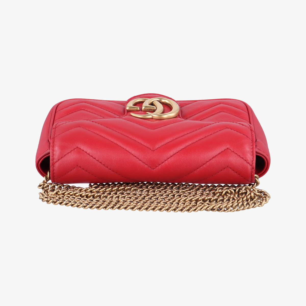 Pre-owned Gucci GG Marmont Red Leather 476433 shoulderbag | stylenewstar