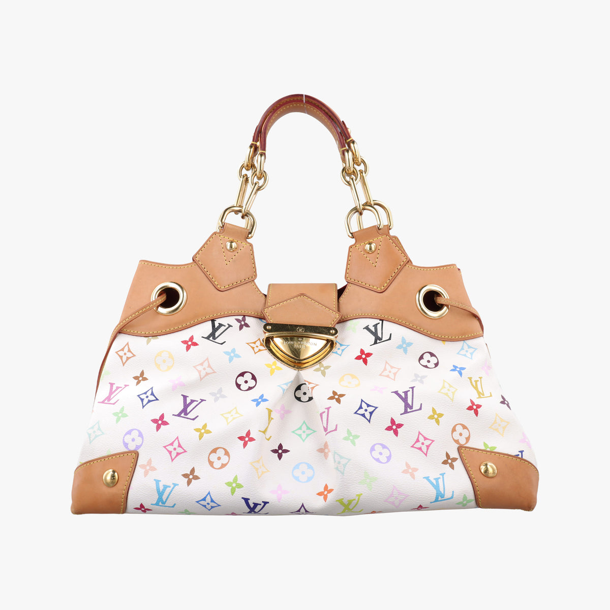 Pre-owned Louis Vuitton URSULA white Monogram Multicolor M40123 handbag | stylenewstar