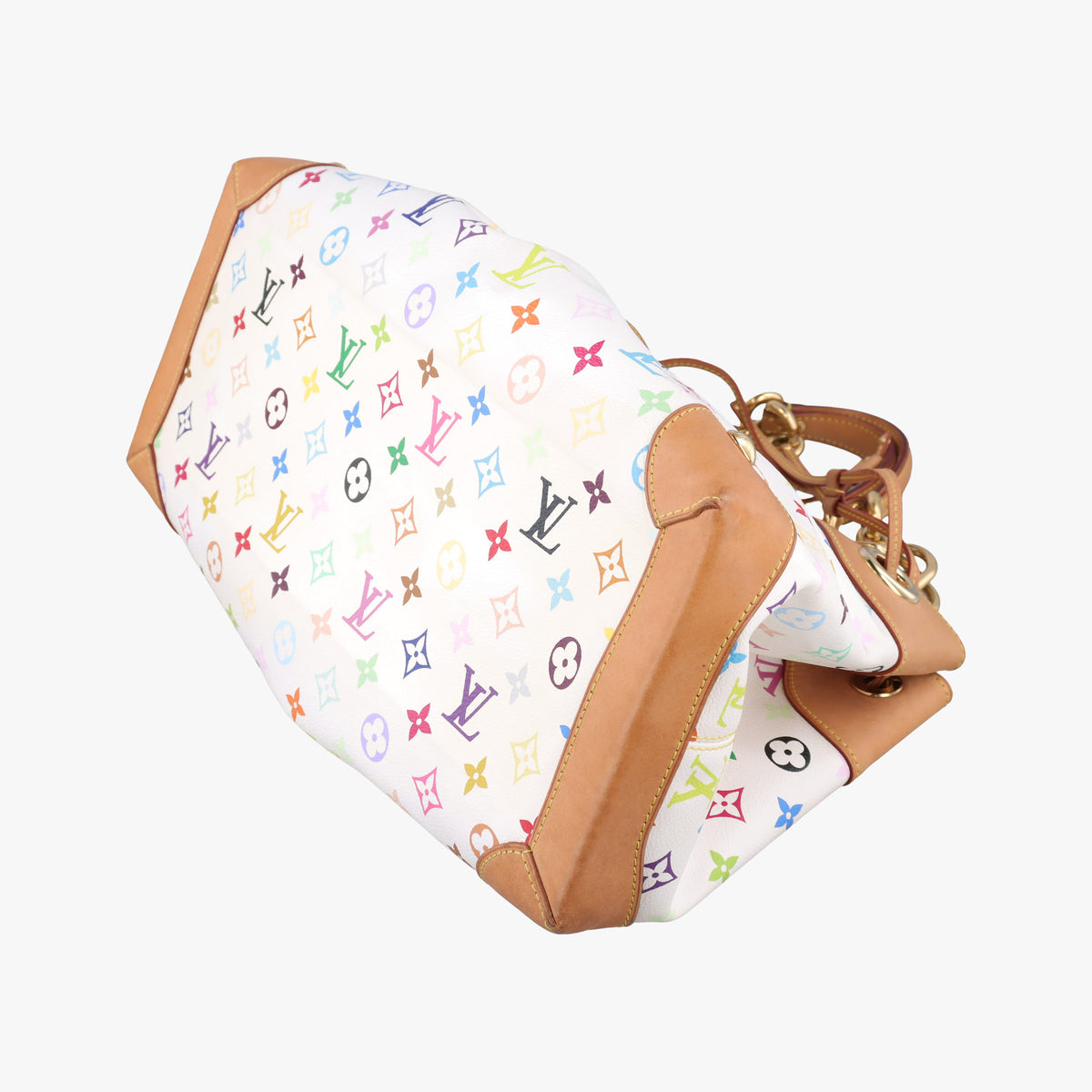 Pre-owned Louis Vuitton URSULA white Monogram Multicolor M40123 handbag | stylenewstar