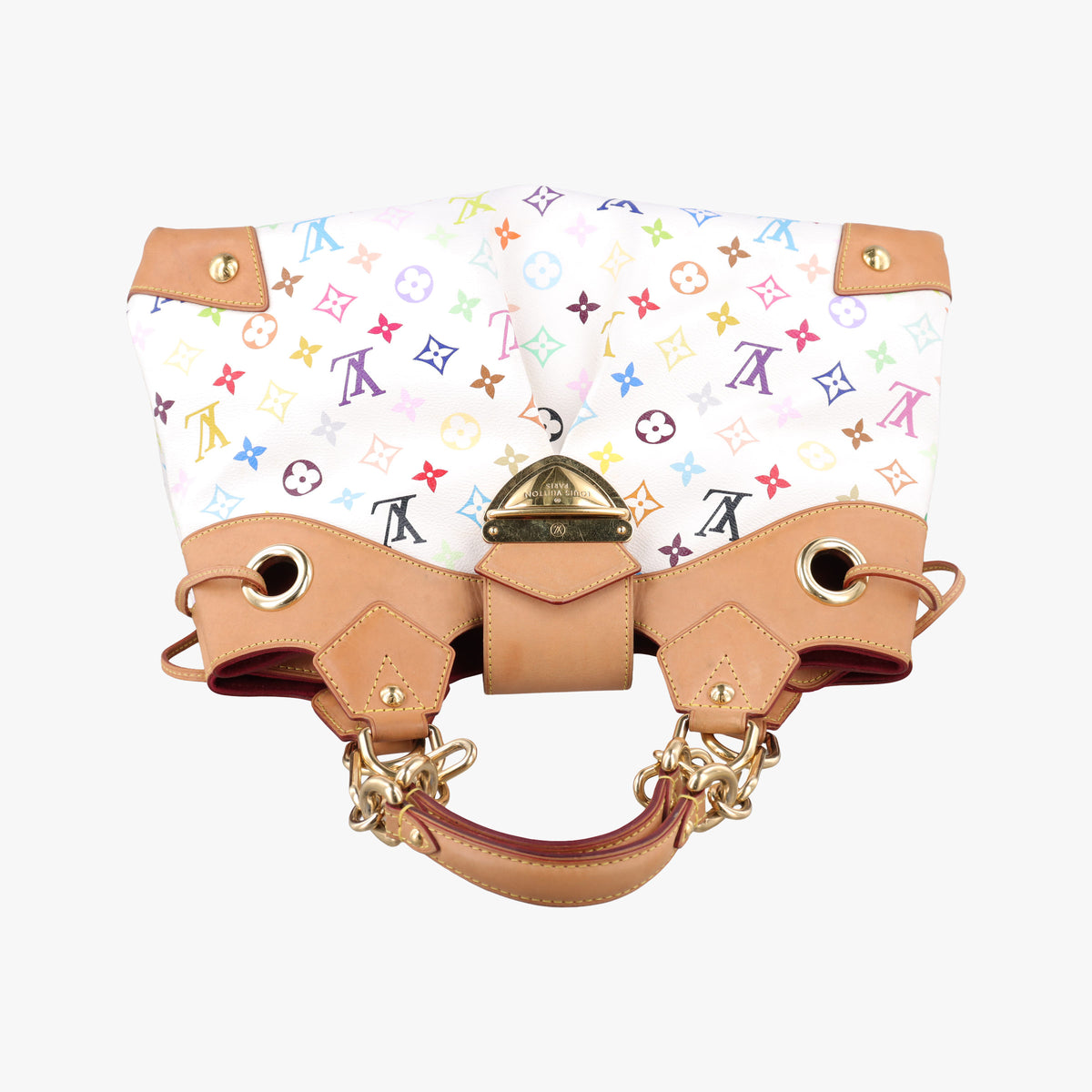 Pre-owned Louis Vuitton URSULA white Monogram Multicolor M40123 handbag | stylenewstar
