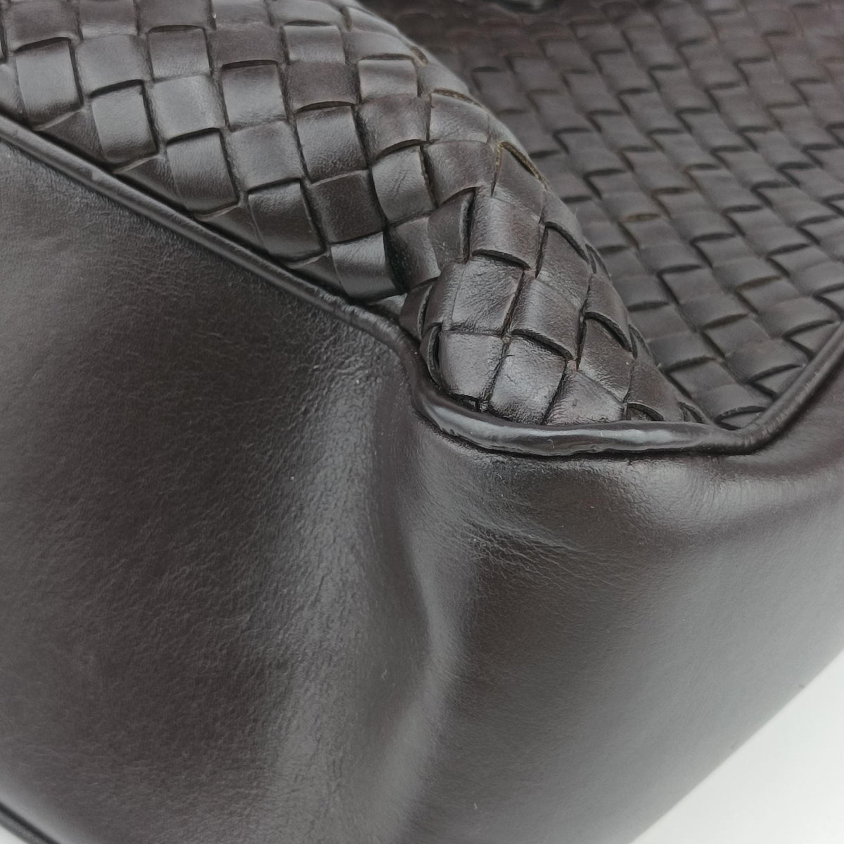 Pre-owned Bottega Veneta Intrecciato Briefcase Brown lambskin  handbag | stylenewstar
