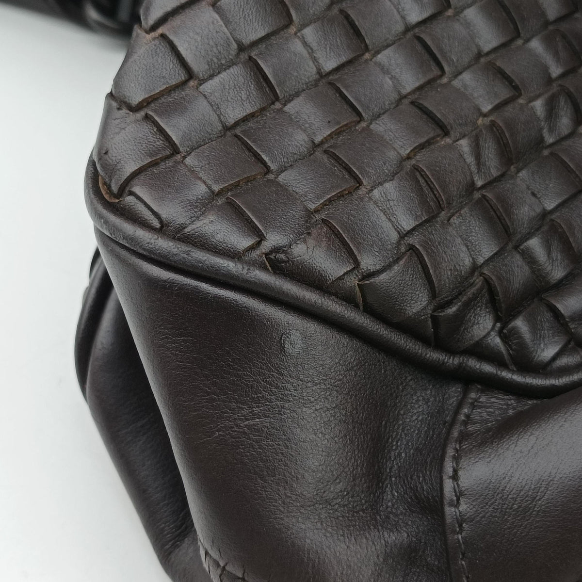 Pre-owned Bottega Veneta Intrecciato Briefcase Brown lambskin  handbag | stylenewstar