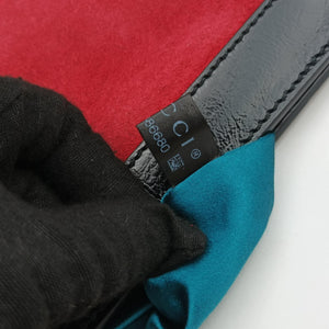Pre-owned Gucci Ophidia Red×black suede×leather 503876 shoulderbag | stylenewstar