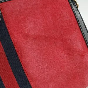 Pre-owned Gucci Ophidia Red×black suede×leather 503876 shoulderbag | stylenewstar
