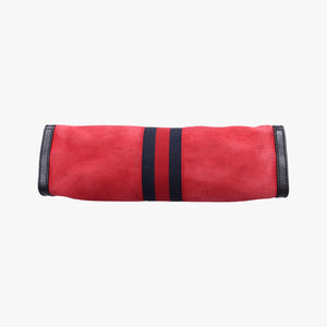 Pre-owned Gucci Ophidia Red×black suede×leather 503876 shoulderbag | stylenewstar