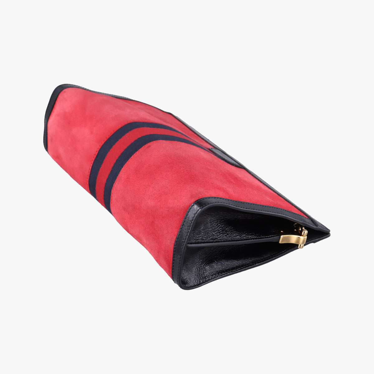 Pre-owned Gucci Ophidia Red×black suede×leather 503876 shoulderbag | stylenewstar