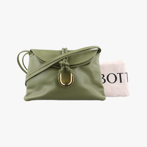 Pre-owned Bottega Veneta Baby Liberta Green Leather 826147V4SJ12498 shoulderbag | stylenewstar