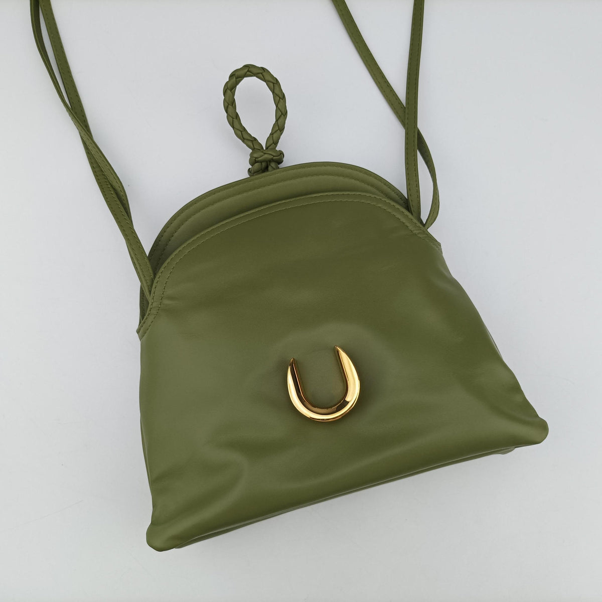 Pre-owned Bottega Veneta Baby Liberta Green Leather 826147V4SJ12498 shoulderbag | stylenewstar