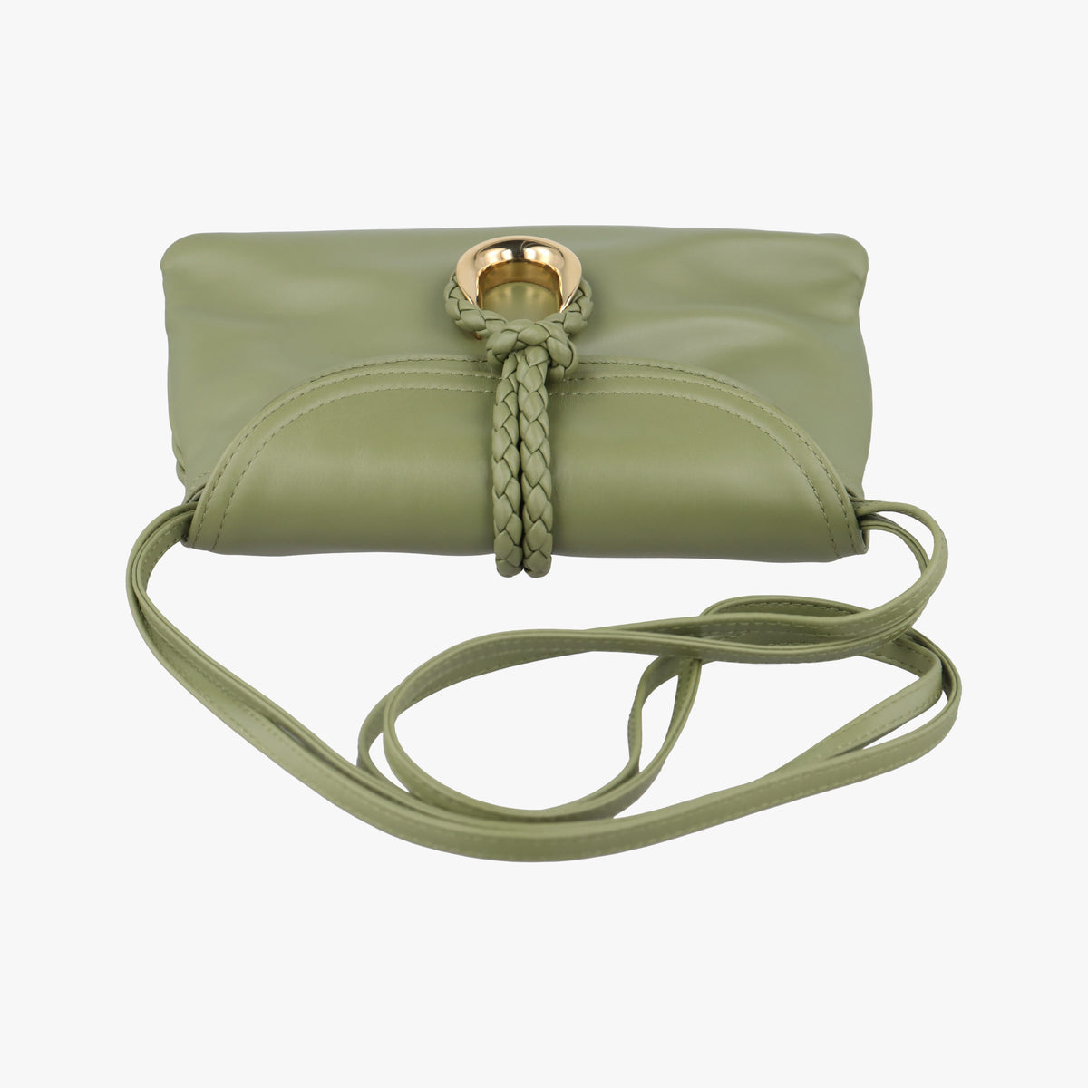 Pre-owned Bottega Veneta Baby Liberta Green Leather 826147V4SJ12498 shoulderbag | stylenewstar