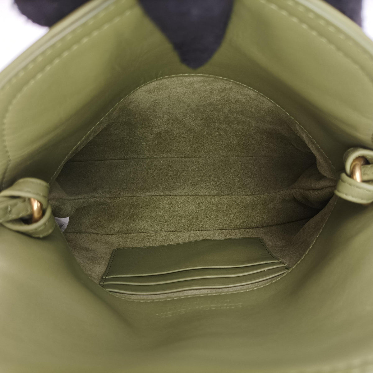 Pre-owned Bottega Veneta Baby Liberta Green Leather 826147V4SJ12498 shoulderbag | stylenewstar