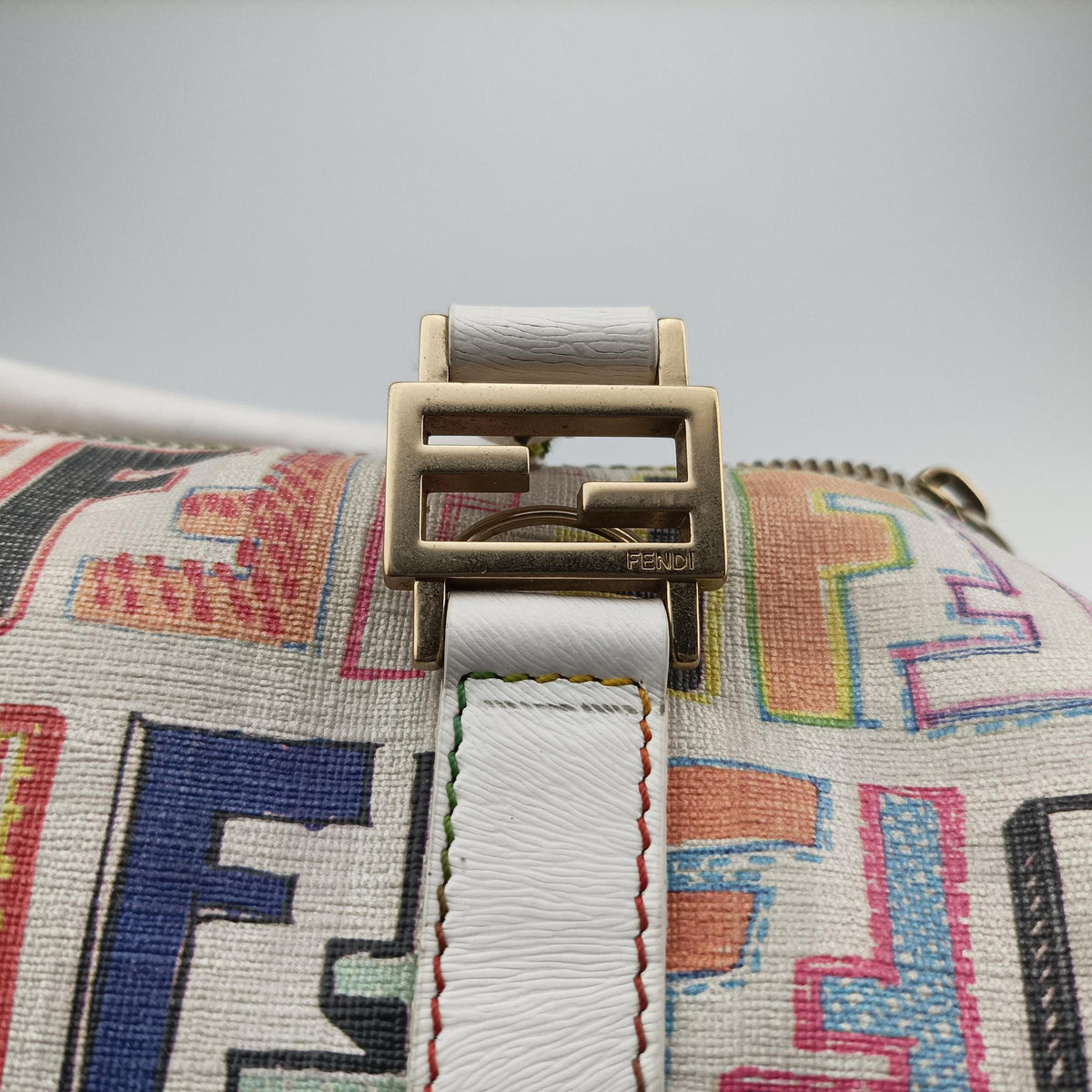 Vintage Fendi Zucca Boston White x Multicolor PVC coated canvas 8BL068 handbag | stylenewstar