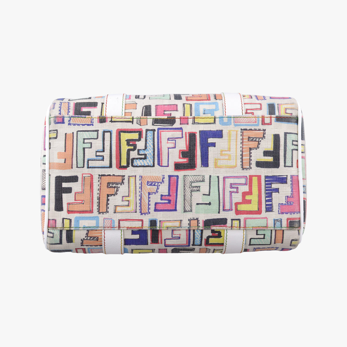 Vintage Fendi Zucca Boston White x Multicolor PVC coated canvas 8BL068 handbag | stylenewstar