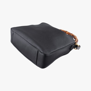 Pre-owned Gucci Bamboo Black Leather 746124 shoulderbag | stylenewstar