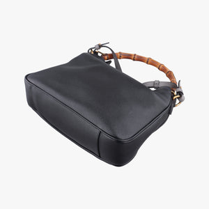 Pre-owned Gucci Bamboo Black Leather 746124 shoulderbag | stylenewstar
