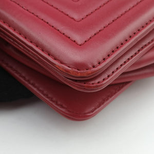 Pre-owned Chanel BOY CHANEL Red Leather A66713 shoulderbag | stylenewstar