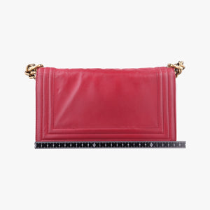 Pre-owned Chanel BOY CHANEL Red Leather A66713 shoulderbag | stylenewstar