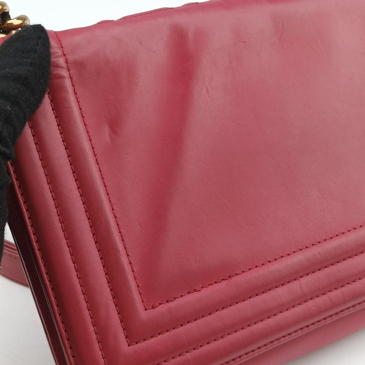 Pre-owned Chanel BOY CHANEL Red Leather A66713 shoulderbag | stylenewstar