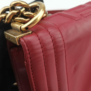 Pre-owned Chanel BOY CHANEL Red Leather A66713 shoulderbag | stylenewstar