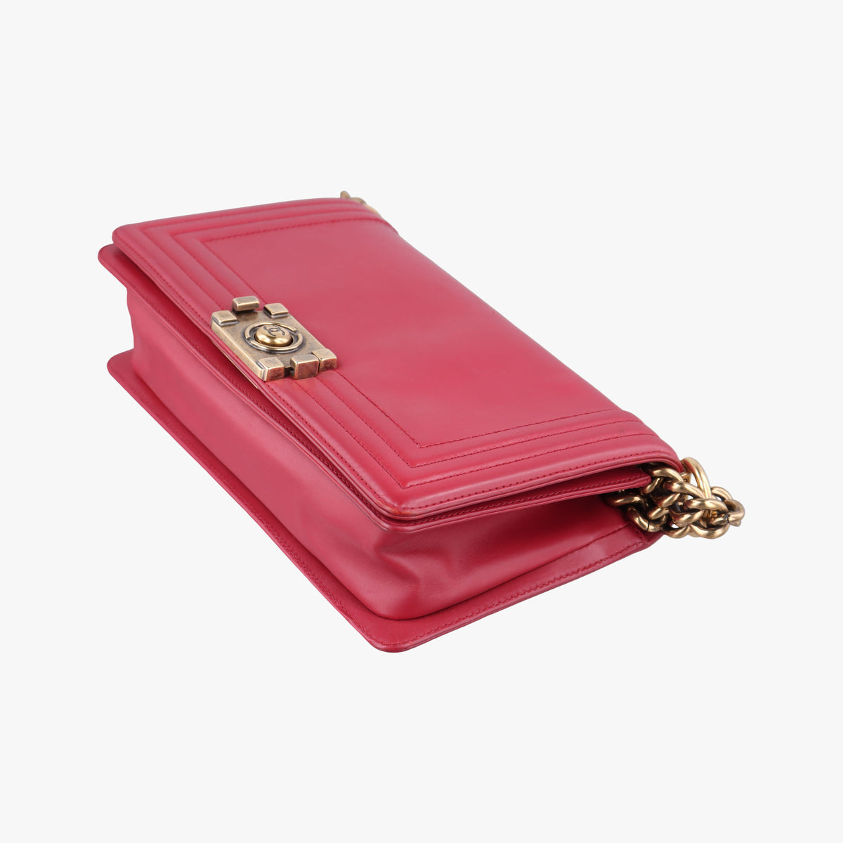 Pre-owned Chanel BOY CHANEL Red Leather A66713 shoulderbag | stylenewstar