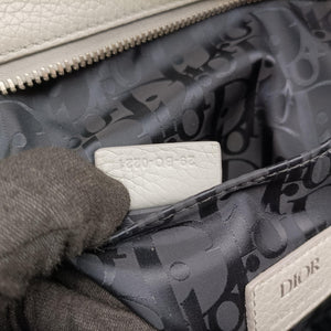 Pre-owned Christian Dior Saddle Grey Leather  shoulderbag | stylenewstar