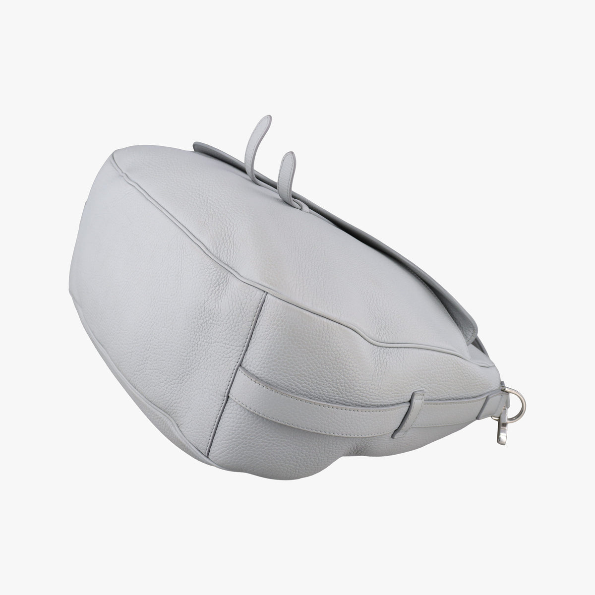 Pre-owned Christian Dior Saddle Grey Leather  shoulderbag | stylenewstar